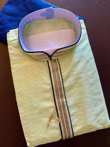 Pista Green with Blue Bottom Raw Silk Men Kurta Pajama Set made from Self Design Material | Mens Ethnic Wear