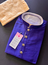 Royal Blue Soft Silk kurta pajama set — Kaash Collection