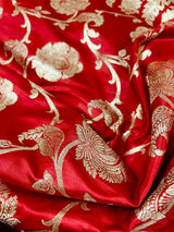 Red Traditional Banarasi Silk Saree with Gold Zari Weave | Wedding Sarees