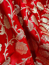 Red Traditional Banarasi Silk Saree with Gold Zari Weave | Wedding Sarees