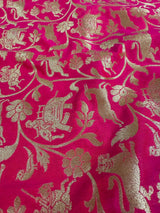 Peach Pink Color Shikargah Dupatta Semi Banarasi Silk Dupatta | Benarasi Dupatta | Dupatta for Lehangas