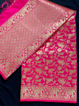 Peach Pink Color Shikargah Dupatta Semi Banarasi Silk Dupatta | Benarasi Dupatta | Dupatta for Lehangas