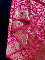 Peach Pink Color Shikargah Dupatta Semi Banarasi Silk Dupatta | Benarasi Dupatta | Dupatta for Lehangas