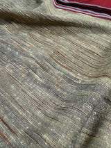 Grey and Maroon Linen Double Tone Saree with Ghicha Pallu – Fabric Detail – Kaash Collection