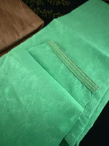 Readymade Men's Stylish Green Color Kurta Pajama for Men with Intricate Self Design | Men Kurta Pajama