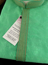 Readymade Men's Stylish Green Color Kurta Pajama for Men with Intricate Self Design | Men Kurta Pajama