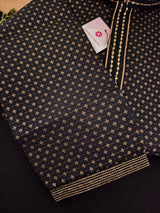 Black Color Banarasi Silk Kurta Pajama for Men | Gold Zari Weaving Ethnic Set for Men | Kurta for Men | Elegant Indian Wedding Ethnic Wear