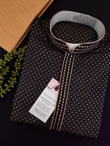 Black Color Banarasi Silk Kurta Pajama for Men | Gold Zari Weaving Ethnic Set for Men | Kurta for Men | Elegant Indian Wedding Ethnic Wear