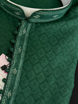 Bottle Green Soft Silk Kurta Pajama for Men | Self-Design Ethnic Wear for Weddings, Parties & Festivals