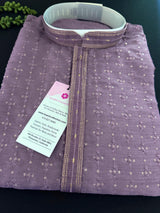 Lavender Color Kurta with Embroidery and Tiny Sequins | Designer Kurta Pajama Set for Men | Wedding & Party Wear Indian Ethnic Wear for Men