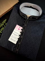 Black Color Kurta Pajama for Men | Self-Design Ethnic Wear for Weddings, Parties & Festivals