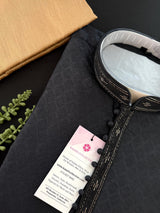 Black Color Kurta Pajama for Men | Self-Design Ethnic Wear for Weddings, Parties & Festivals