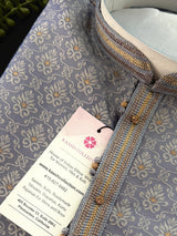 Lavender Color Men Kurta Pajama | Self Design embroidery Style with Zari Weave buttis | Mens Ethnic Wear