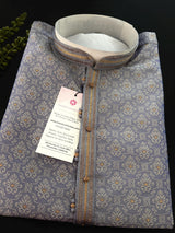 Lavender Color Men Kurta Pajama | Self Design embroidery Style with Zari Weave buttis | Mens Ethnic Wear