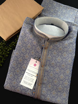 Lavender Color Men Kurta Pajama | Self Design embroidery Style with Zari Weave buttis | Mens Ethnic Wear