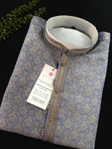 Lavender Color Men Kurta Pajama | Self Design embroidery Style with Zari Weave buttis | Mens Ethnic Wear