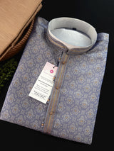 Lavender Color Men Kurta Pajama | Self Design embroidery Style with Zari Weave buttis | Mens Ethnic Wear