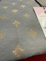 Grey Men Kurta Pajama Set with Embossed design and Buttis in Gold | Mens Ethnic Wear| Party and Wedding Wear Kurta