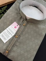 Greenish Grey Color Men Kurta Pajama Set for Men in Soft Silk | Mens Ethnic Wear| Indian Men Clothing | Men Kurta Pajama