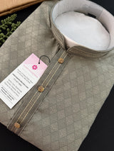 Greenish Grey Color Men Kurta Pajama Set for Men in Soft Silk | Mens Ethnic Wear| Indian Men Clothing | Men Kurta Pajama