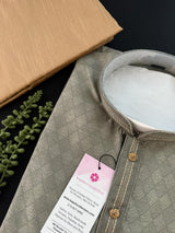 Greenish Grey Color Men Kurta Pajama Set for Men in Soft Silk | Mens Ethnic Wear| Indian Men Clothing | Men Kurta Pajama