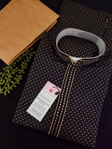 Black Color Banarasi Silk Kurta Pajama for Men | Gold Zari Weaving Ethnic Set for Men | Kurta for Men | Elegant Indian Wedding Ethnic Wear