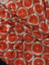 Statement Rust and Burnt Orange Banarasi Silk Saree with Muted Gold Zari | Wedding & Festive Wear | Authentic Handwoven Banarasi Silk Saree