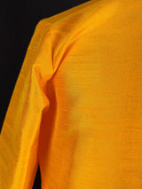 Readymade Mustard Yellow Color Raw Silk Men Short Kurta | Mens Ethnic Wear | Kurta Only | Short Kurta | Soild Color Kurta