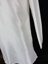 Readymade White Color Raw Silk Men Short Kurta | Mens Ethnic Wear | Kurta Only | Short Kurta | Soild Color Kurta