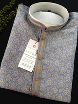 Lavender Color Men Kurta Pajama | Self Design embroidery Style with Zari Weave buttis | Mens Ethnic Wear