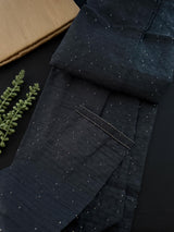 Party Wear Designer Men Kurta Set in Black Color with tiny Sequin and Embossed Self Design in Soft Silk Material | Mens Wedding Ethnic Wear