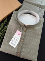 Greenish Grey Color Men Kurta Pajama Set for Men in Soft Silk | Mens Ethnic Wear| Indian Men Clothing | Men Kurta Pajama