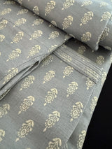 Designer Sliver Grey Kurta for Men in Banarasi Silk Embossed Buttis | Indian Wedding Kurta for Men | Kurta for Festive Occasions