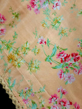 Pale Peach Color Floral Print Saree with Lucknowi Embroidery and Crochet Lace Work – Style View – Kaash Collection