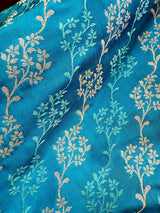 Bright Firozi Color Soft Mashru Silk handloom Saree with Tanchoi and Muted Gold Zari Weave | Banarasi Mashru Silk Saree | Pink Color Saree