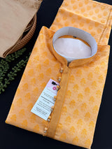 ReadytoWear Mango Yellow Color Men Kurta for Party, Festival and Wedding Mens Wear | Yellow Color Kurta Sets for Men