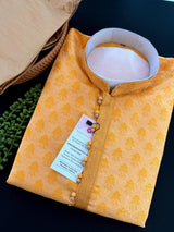 ReadytoWear Mango Yellow Color Men Kurta for Party, Festival and Wedding Mens Wear | Yellow Color Kurta Sets for Men