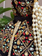 Pearl Potli Bag | Pearl Handbags | Wedding Purse in Pearl | Handmade, Embellished Long Potli Bags for Wedding and Gifts | Pearl Bag for Gift