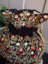 Pearl Potli Bag | Pearl Handbags | Wedding Purse in Pearl | Handmade, Embellished Long Potli Bags for Wedding and Gifts | Pearl Bag for Gift