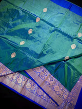 Peacock Green Color Pure Banarasi Katan Silk Saree | Banarasi Silk Saree | Handwoven Sarees | SILK Mark Certified Saree