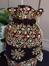 Pearl Potli Bag | Pearl Handbags | Wedding Purse in Pearl | Handmade, Embellished Long Potli Bags for Wedding and Gifts | Pearl Bag for Gift