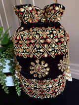 Pearl Potli Bag | Pearl Handbags | Wedding Purse in Pearl | Handmade, Embellished Long Potli Bags for Wedding and Gifts | Pearl Bag for Gift