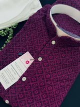 Deep Purple Color Chikankari Lucknowi Georgette Men Kurta Pajama Set with Lining | Chikhenkari Kurtas | Mens Ethnic Wear | Kaash Kurtas