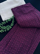 Deep Purple Color Chikankari Lucknowi Georgette Men Kurta Pajama Set with Lining | Chikhenkari Kurtas | Mens Ethnic Wear | Kaash Kurtas