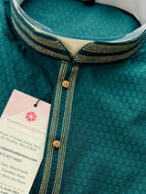 Light Weight Teal Green Color Men Kurta Pajama | Self Design embroidery Style | Mens Readymade Kurta for Wedding | Kurta Pajama