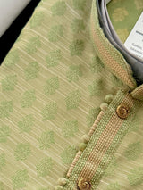 Light Pastel Green Color Men Kurta Pajama with Light Beige Bases | Pastel Color Kurta for Men | | Indian Wedding Wear