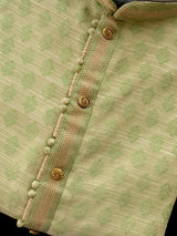 Light Pastel Green Color Men Kurta Pajama with Light Beige Bases | Pastel Color Kurta for Men | | Indian Wedding Wear