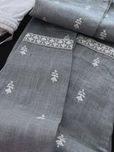 Grey Color 100 Percent Premium Cotton Kurta with Pajama | Emberiodery Kurta with Cotton Lining | Cotton Mens Kurta Set