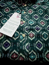 Green Color Soft Men Kurta with Ikkat Digital Prints | Soft Silk Kurta for Men | Men Ethnic Wear | Ethnic Men Wear in USA