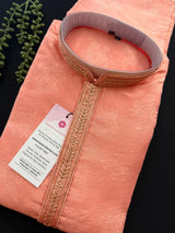 Peach Color Men Kurta Pajama | Pastel Color Kurta for Men | Designer Indian Kurtas for Men | Mens Ethnic